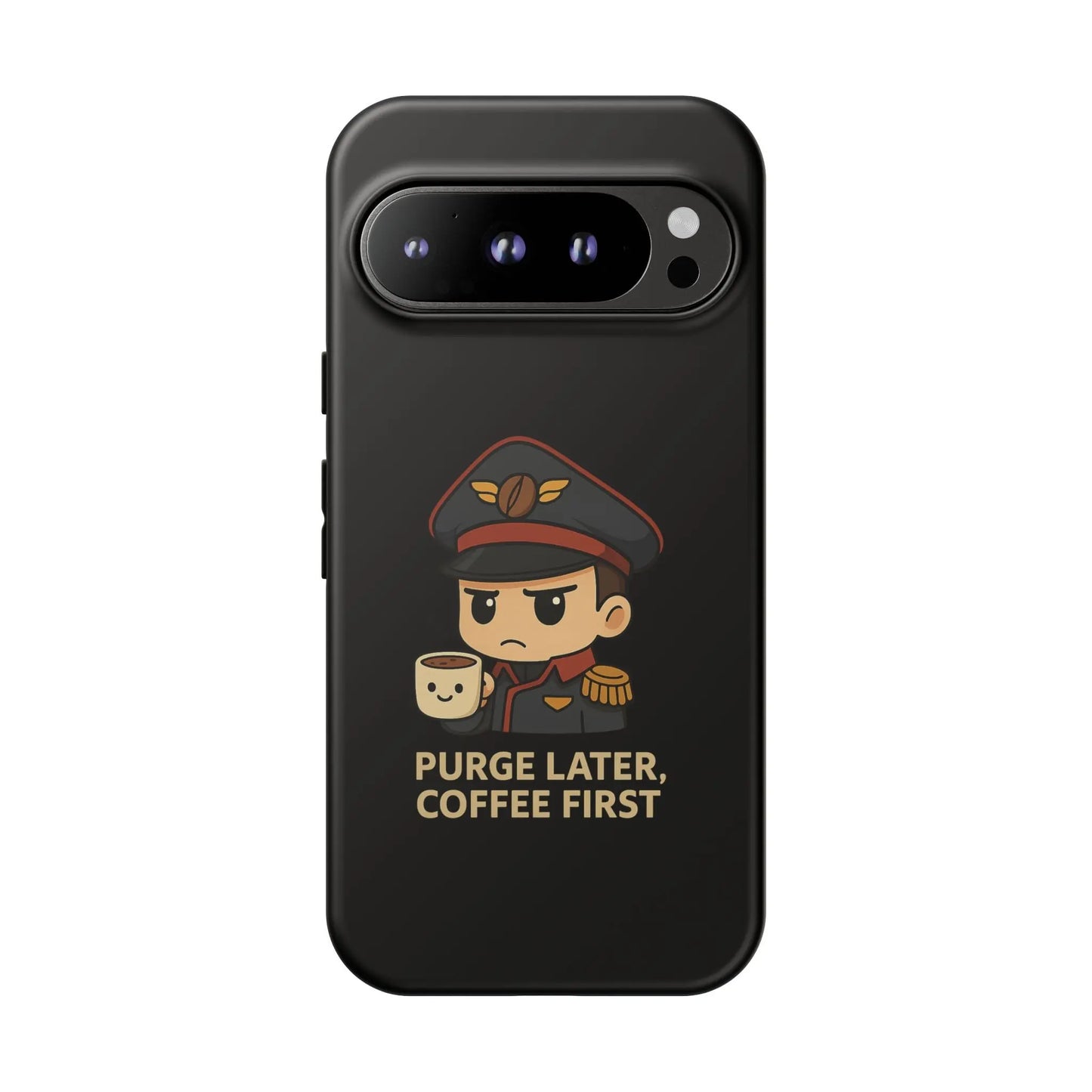 Grimdark Coffee Phone Case – Purge Later, Coffee First Printify