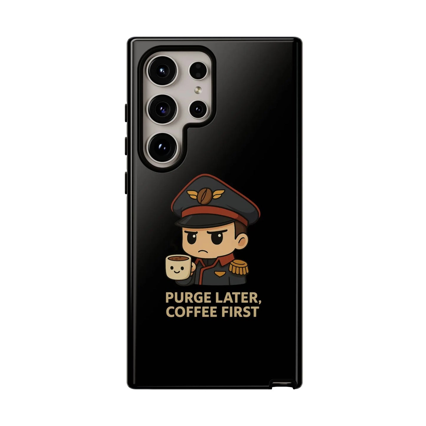 Grimdark Coffee Phone Case – Purge Later, Coffee First Printify