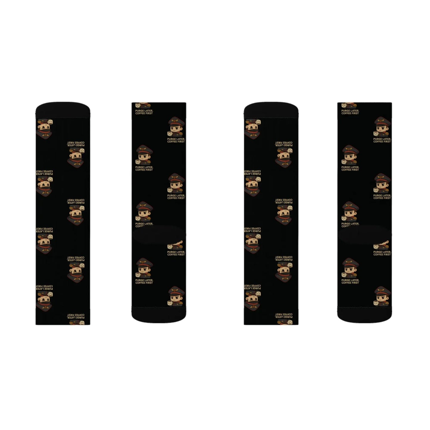 Grimdark Coffee Socks – Purge Later, Coffee First Printify