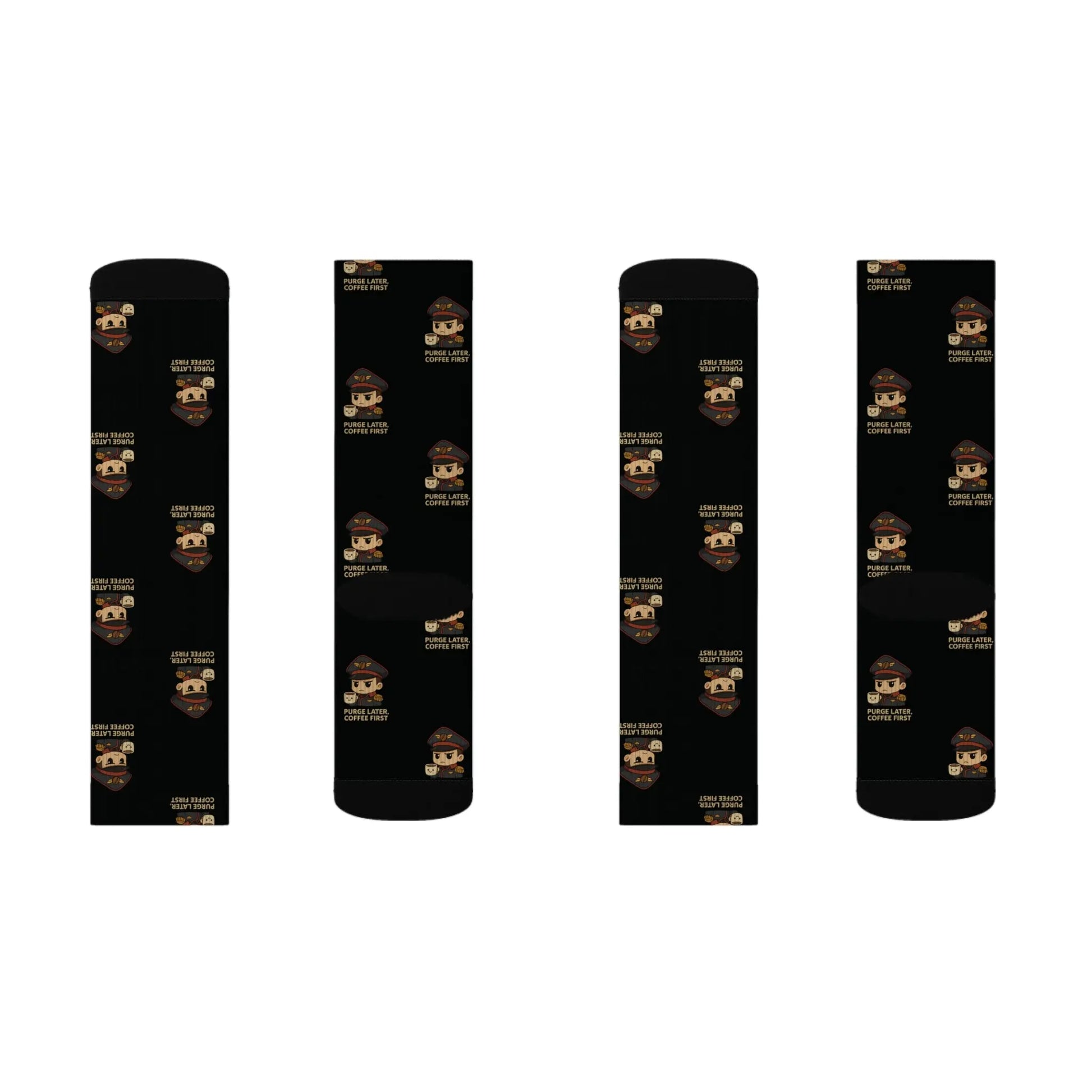 Grimdark Coffee Socks – Purge Later, Coffee First Printify
