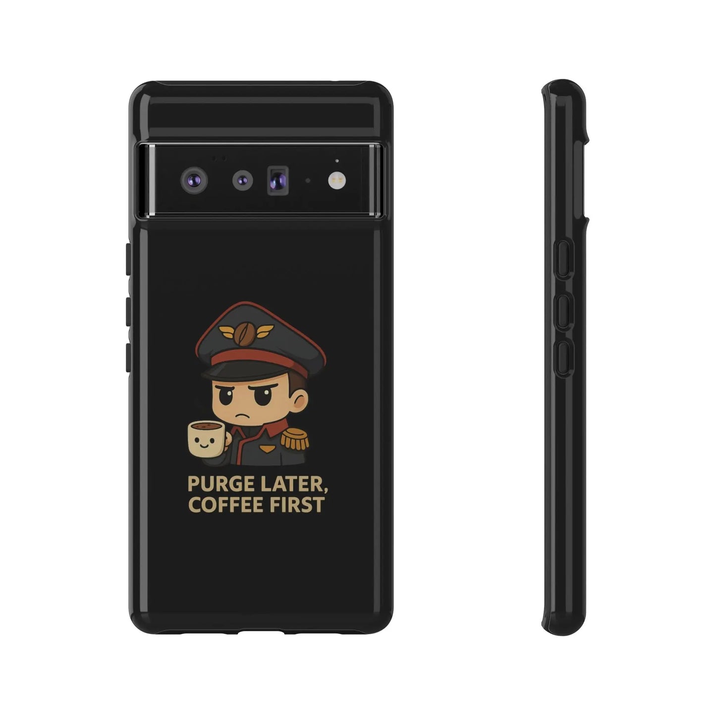 Grimdark Coffee Phone Case – Purge Later, Coffee First Printify