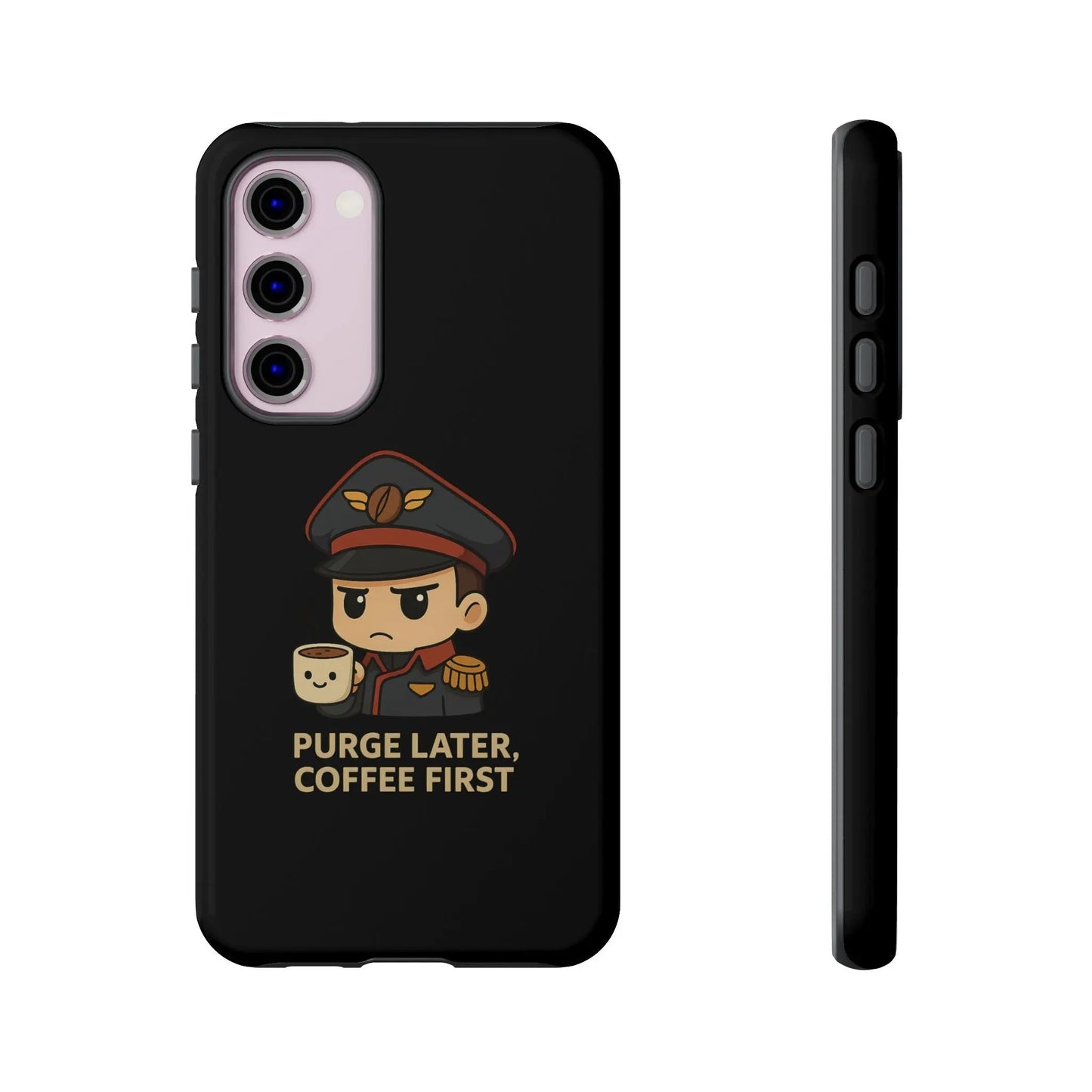 Grimdark Coffee Phone Case – Purge Later, Coffee First Printify