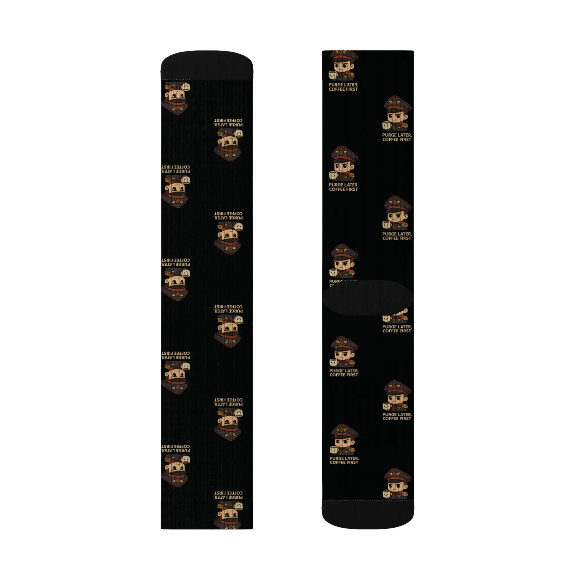 Grimdark Coffee Socks – Purge Later, Coffee First Printify