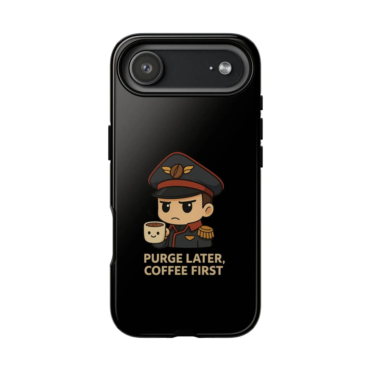 Grimdark Coffee Phone Case – Purge Later, Coffee First Printify