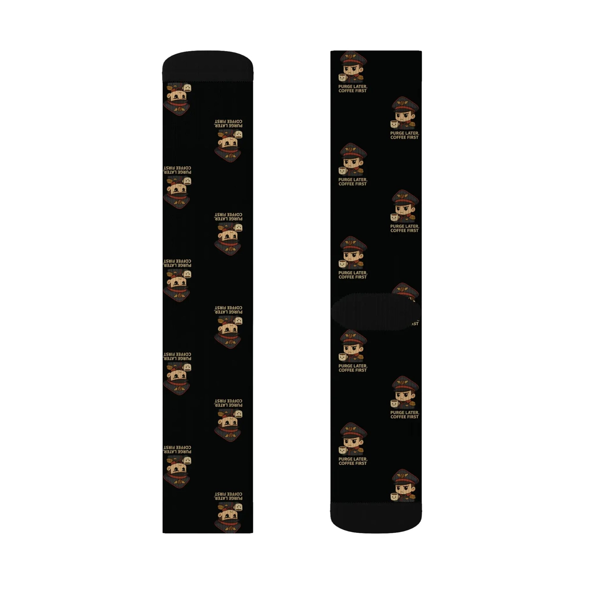 Grimdark Coffee Socks – Purge Later, Coffee First Printify
