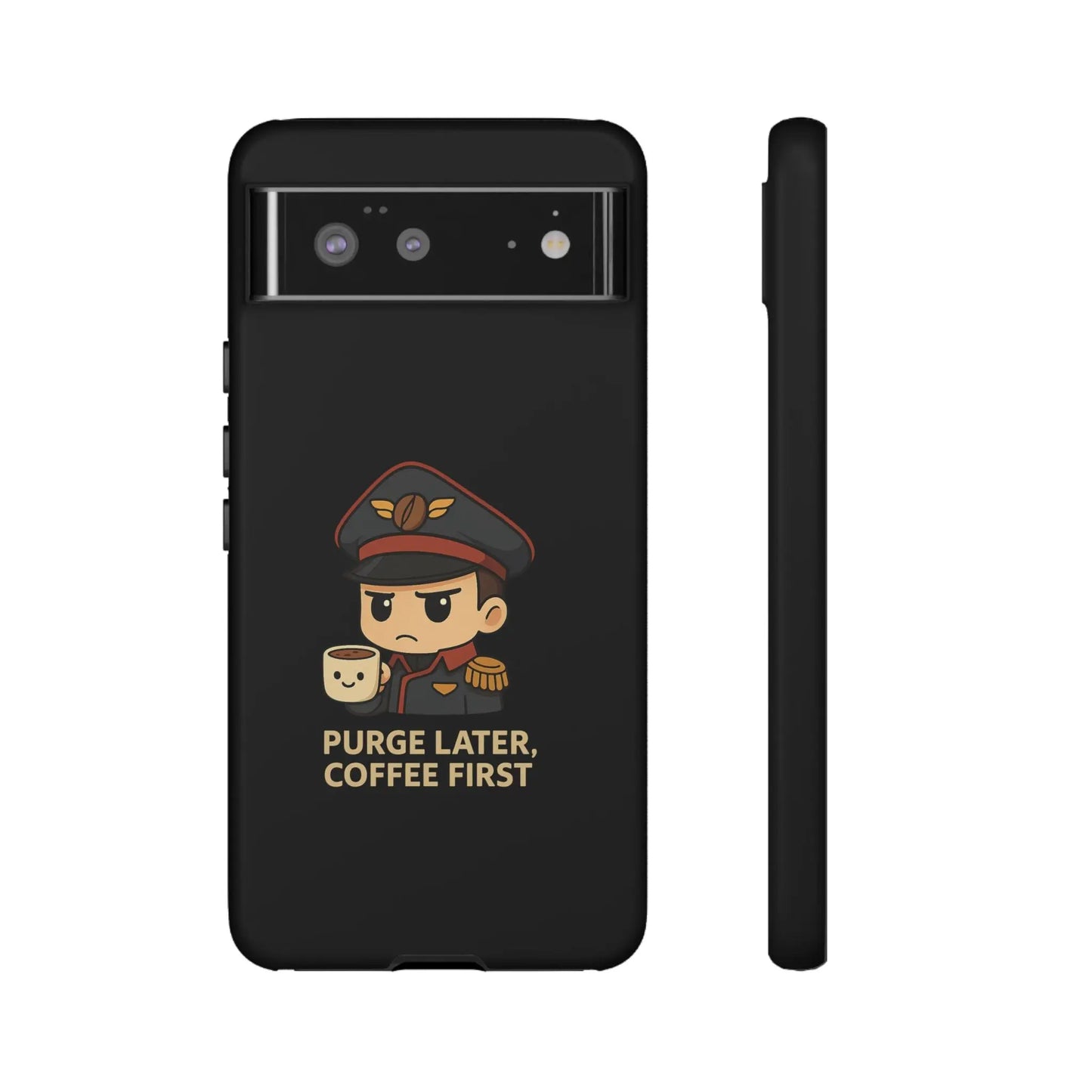 Grimdark Coffee Phone Case – Purge Later, Coffee First Printify