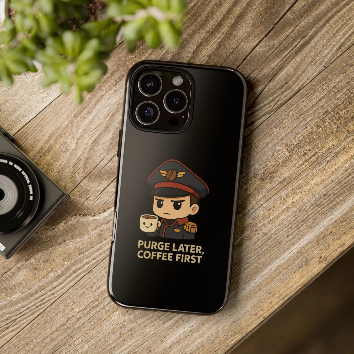 Grimdark Coffee Phone Case – Purge Later, Coffee First Printify
