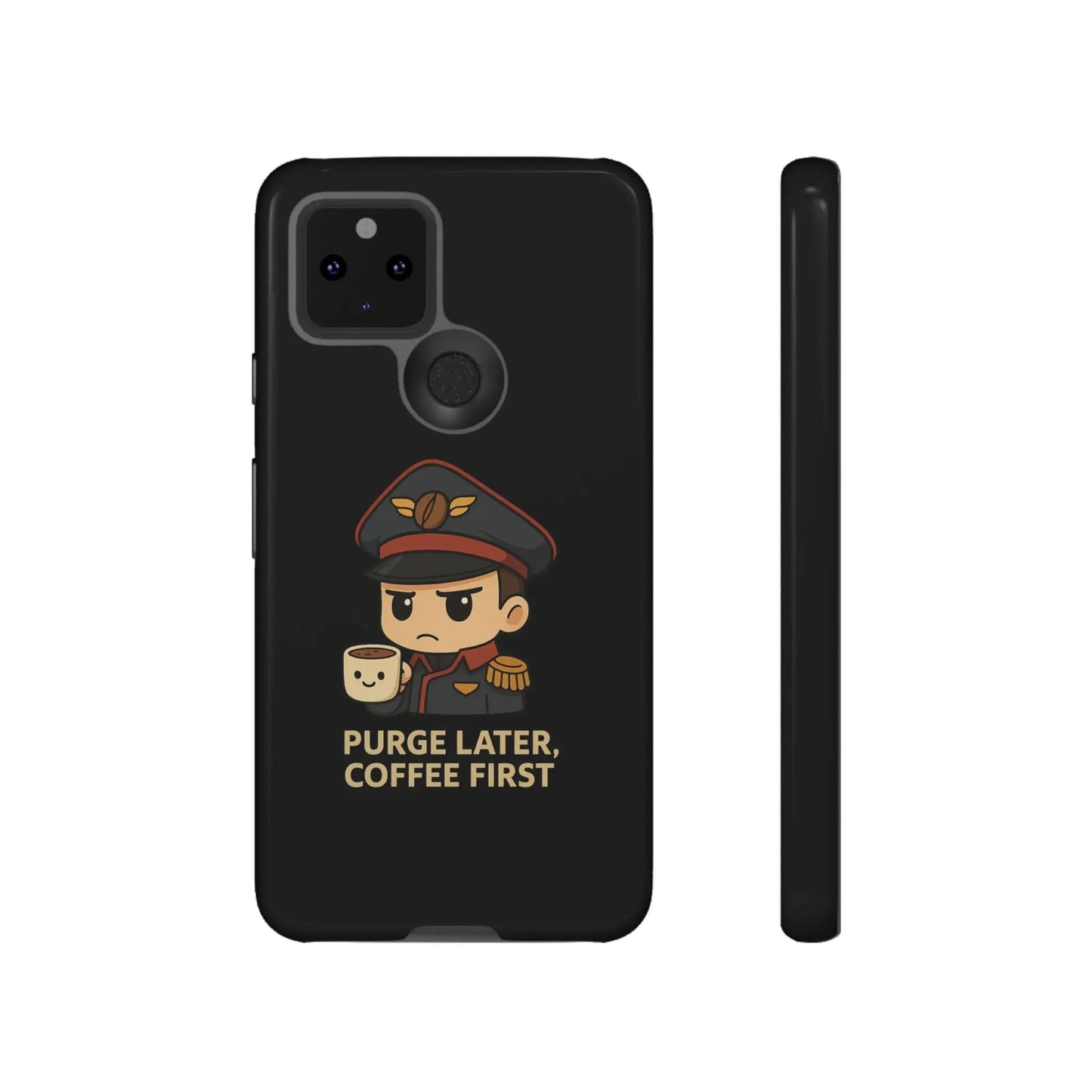 Grimdark Coffee Phone Case – Purge Later, Coffee First Printify