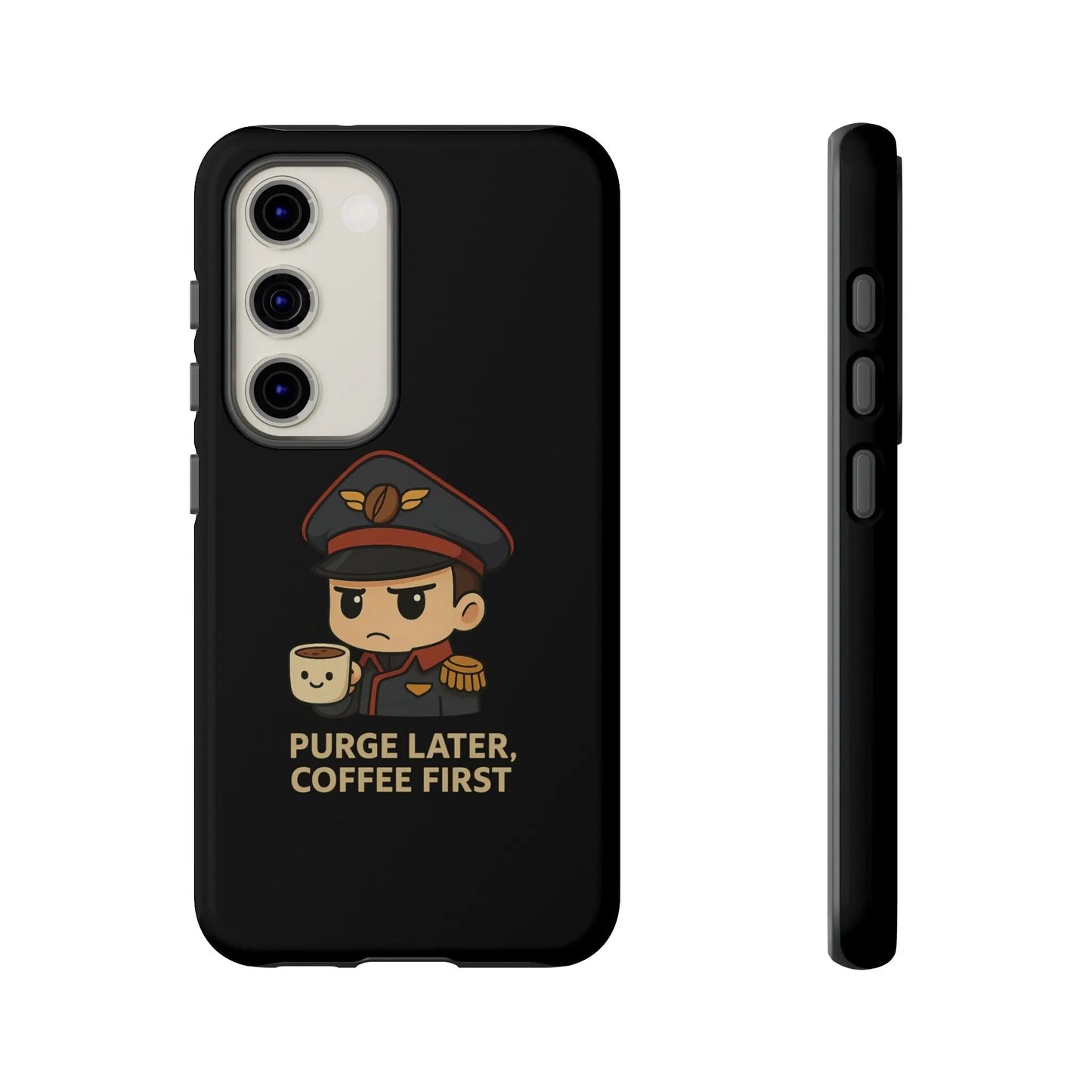 Grimdark Coffee Phone Case – Purge Later, Coffee First Printify