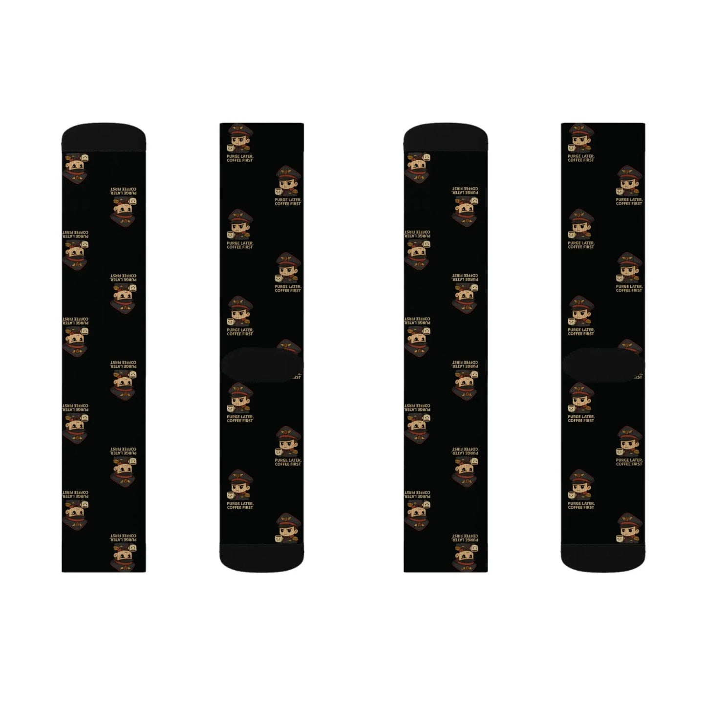 Grimdark Coffee Socks – Purge Later, Coffee First Printify