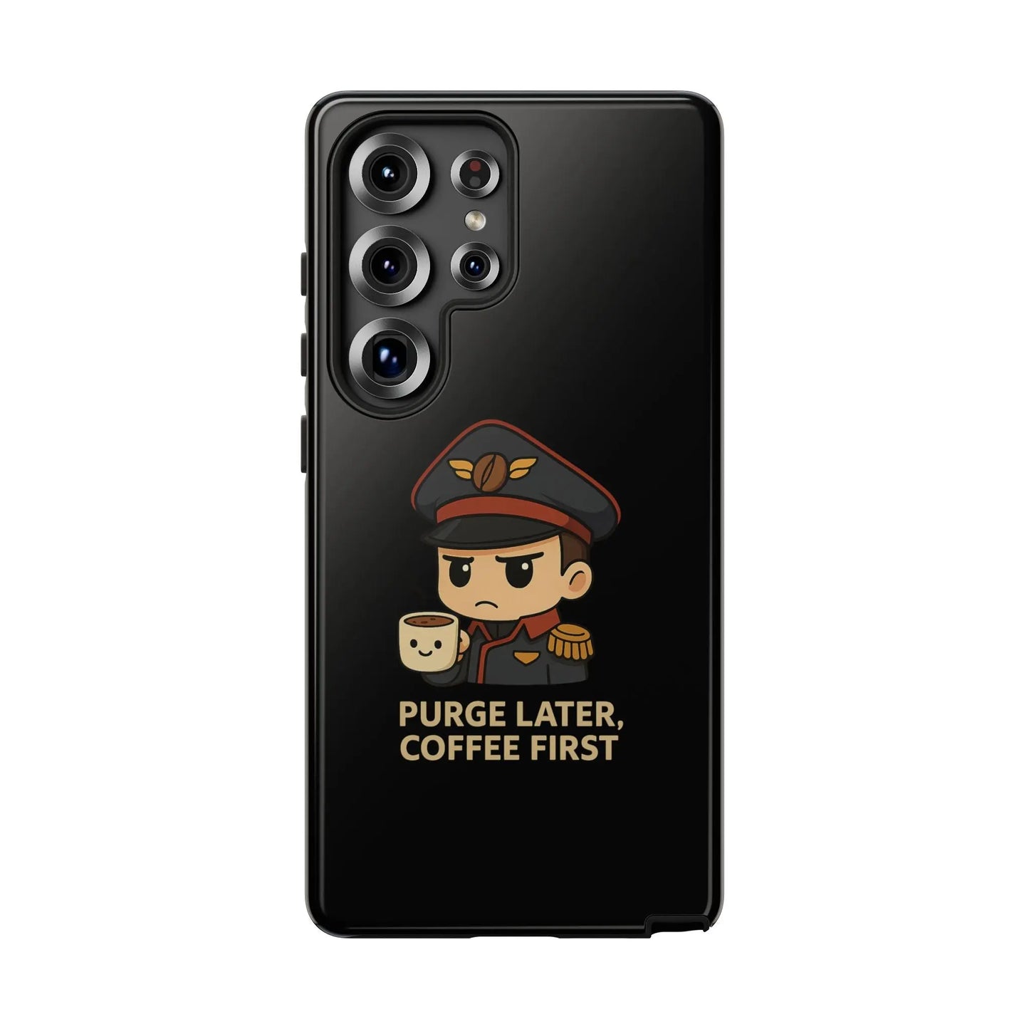 Grimdark Coffee Phone Case – Purge Later, Coffee First Printify