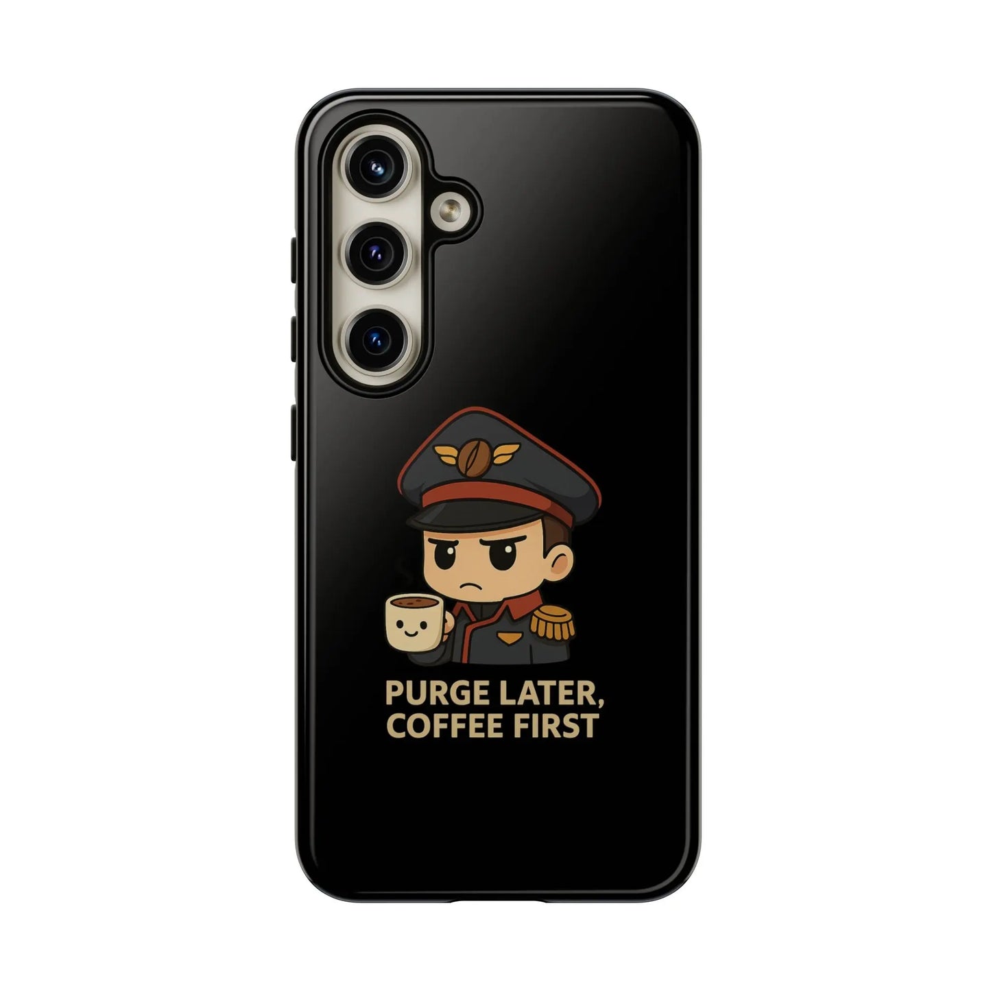 Grimdark Coffee Phone Case – Purge Later, Coffee First Printify