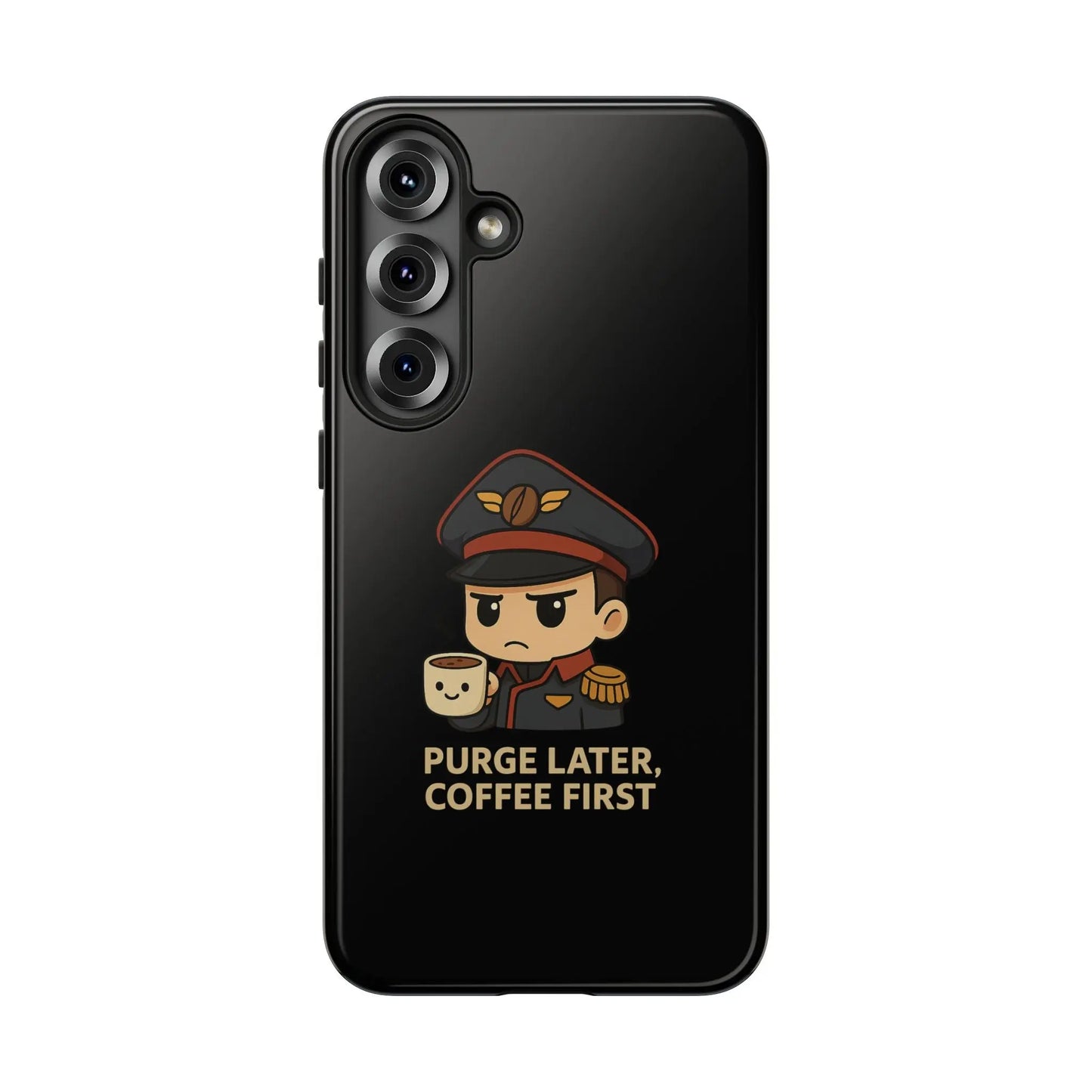 Grimdark Coffee Phone Case – Purge Later, Coffee First Printify