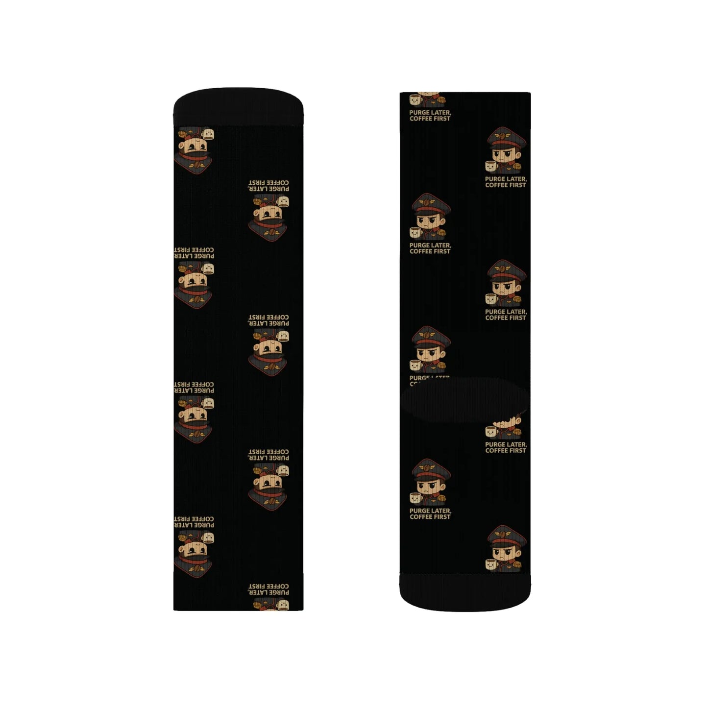 Grimdark Coffee Socks – Purge Later, Coffee First Printify