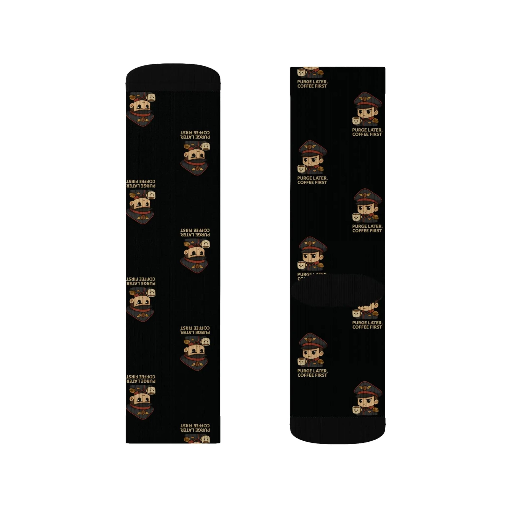 Grimdark Coffee Socks – Purge Later, Coffee First Printify