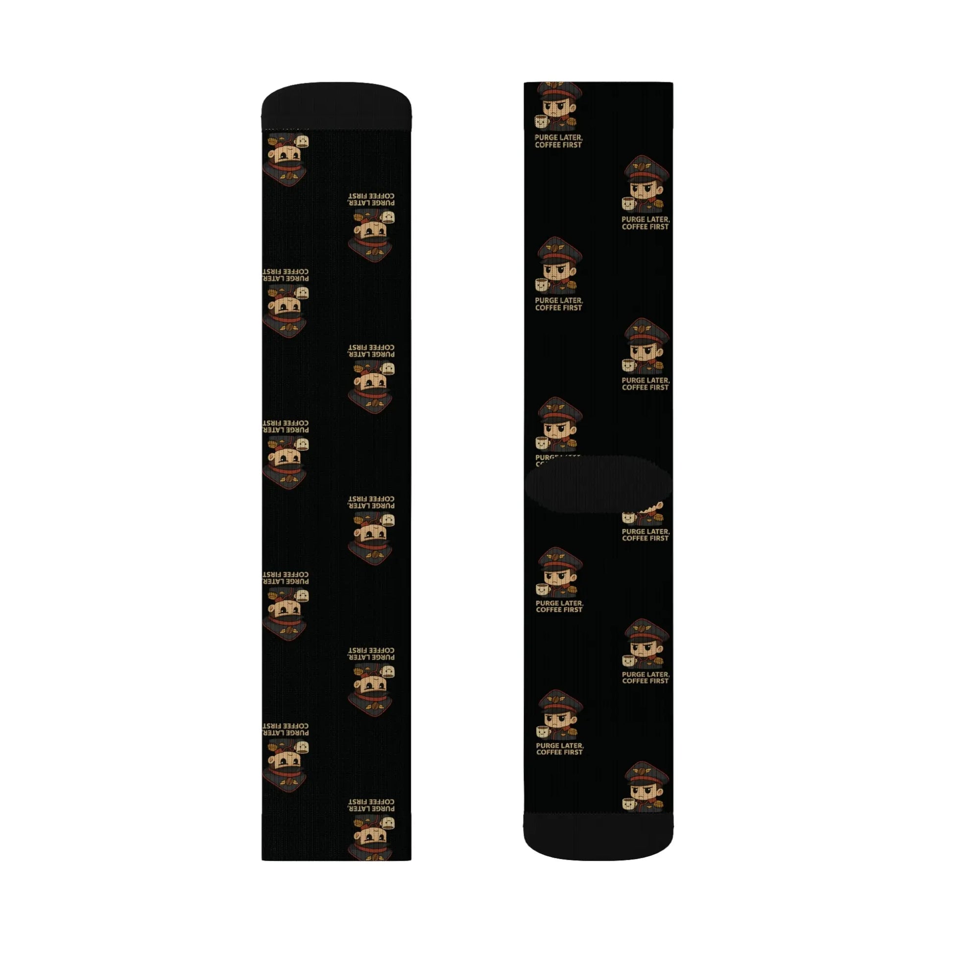 Grimdark Coffee Socks – Purge Later, Coffee First Printify