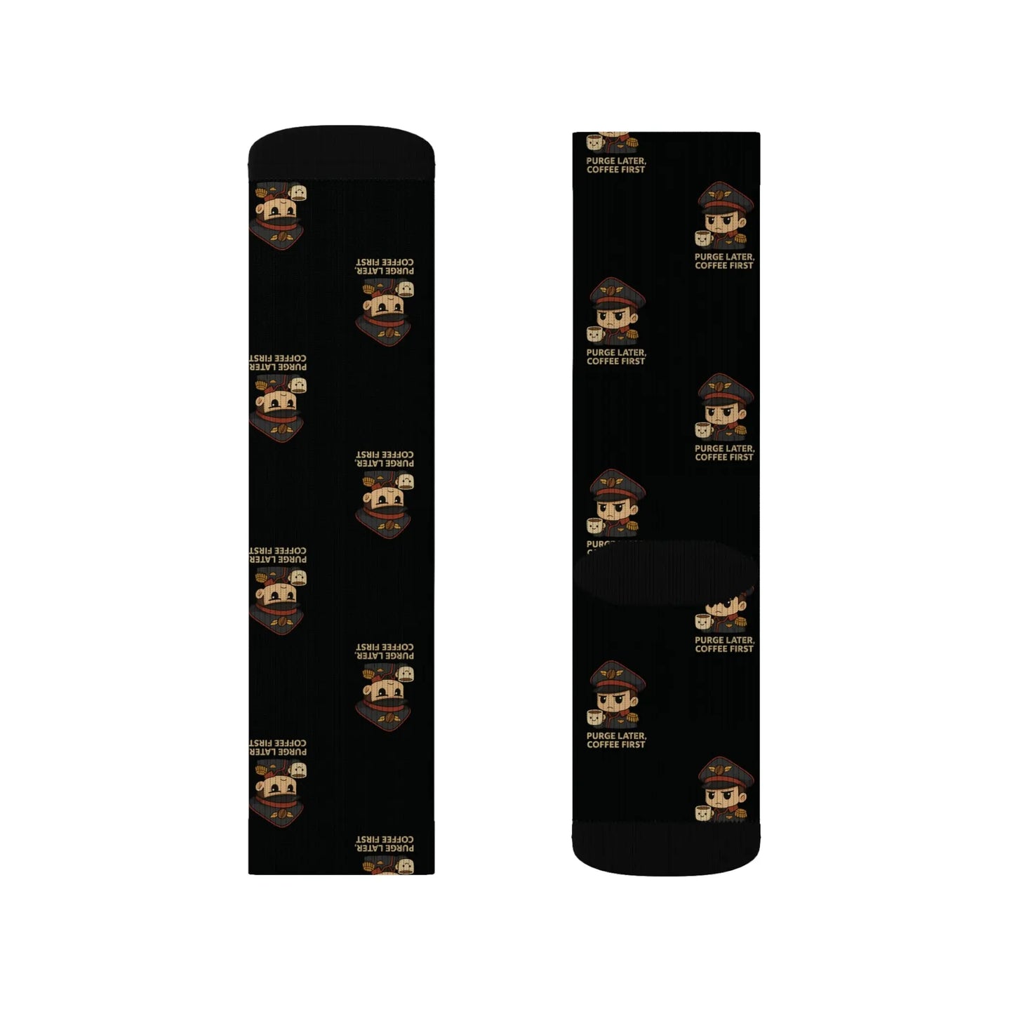 Grimdark Coffee Socks – Purge Later, Coffee First Printify