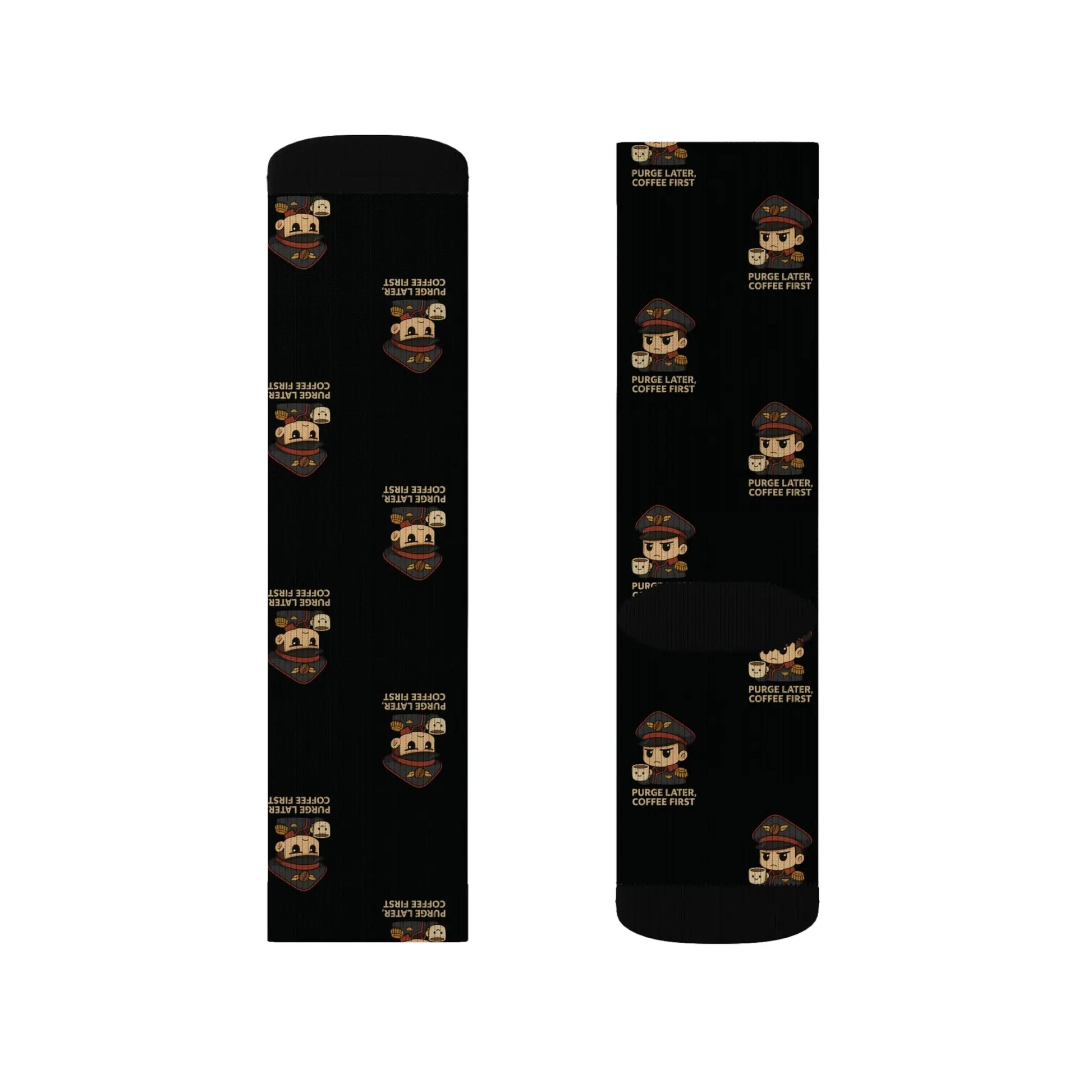 Grimdark Coffee Socks – Purge Later, Coffee First Printify