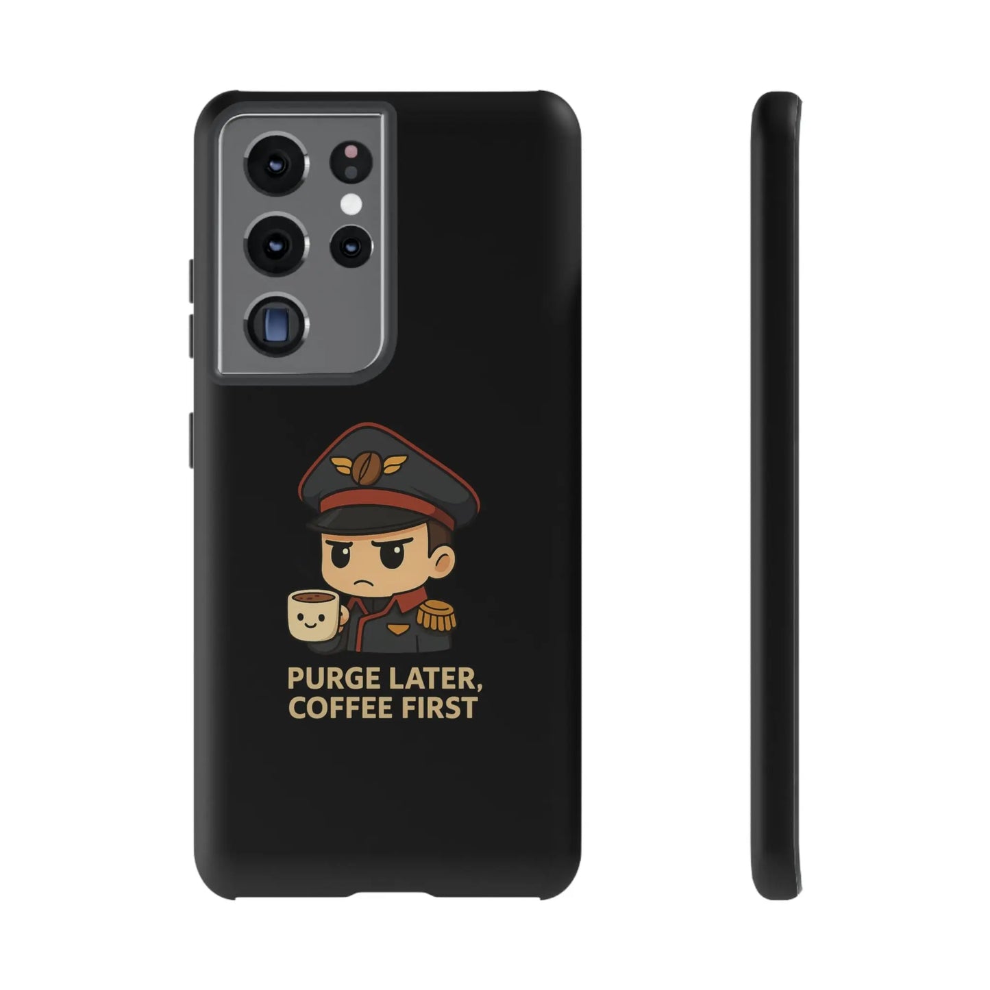 Grimdark Coffee Phone Case – Purge Later, Coffee First Printify