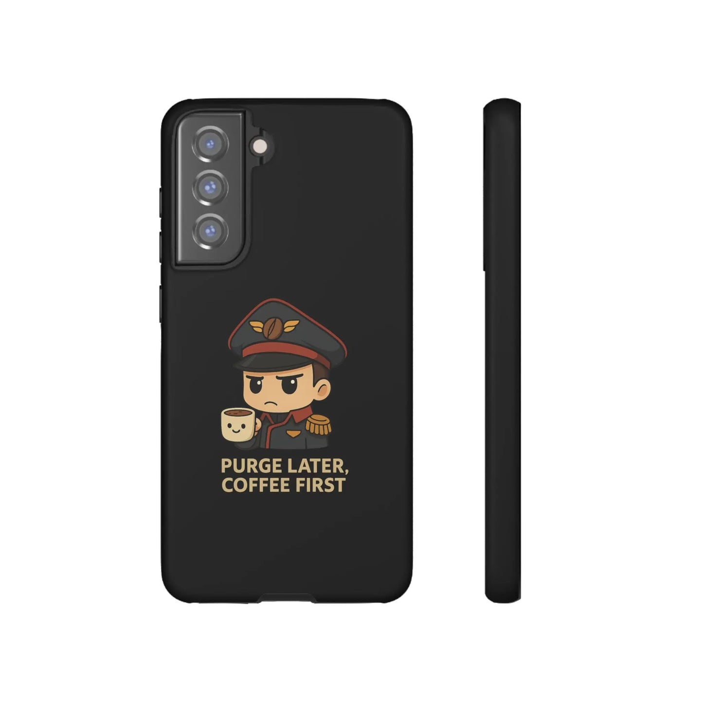 Grimdark Coffee Phone Case – Purge Later, Coffee First Printify