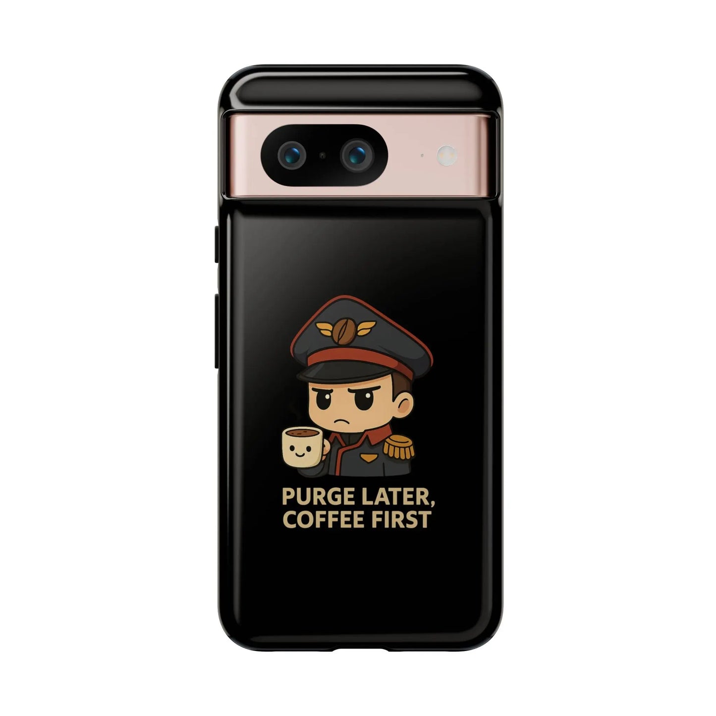 Grimdark Coffee Phone Case – Purge Later, Coffee First Printify
