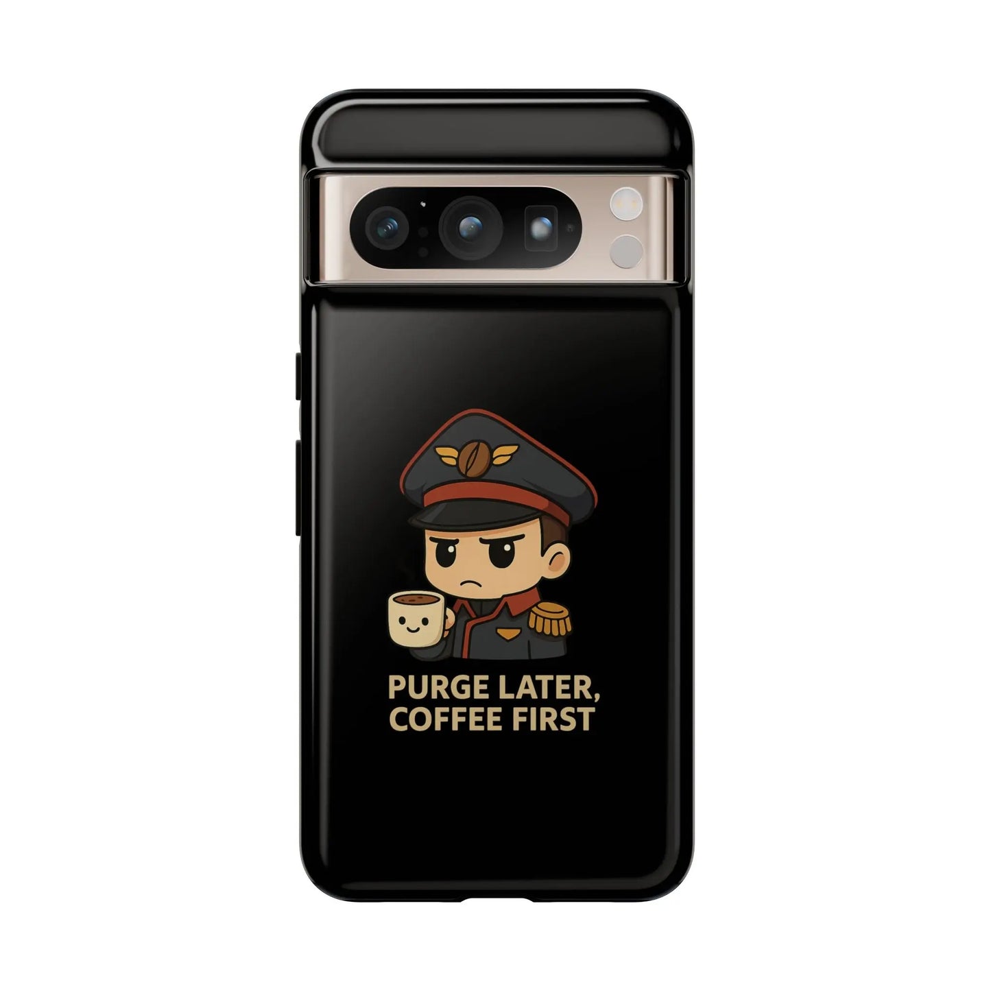 Grimdark Coffee Phone Case – Purge Later, Coffee First Printify