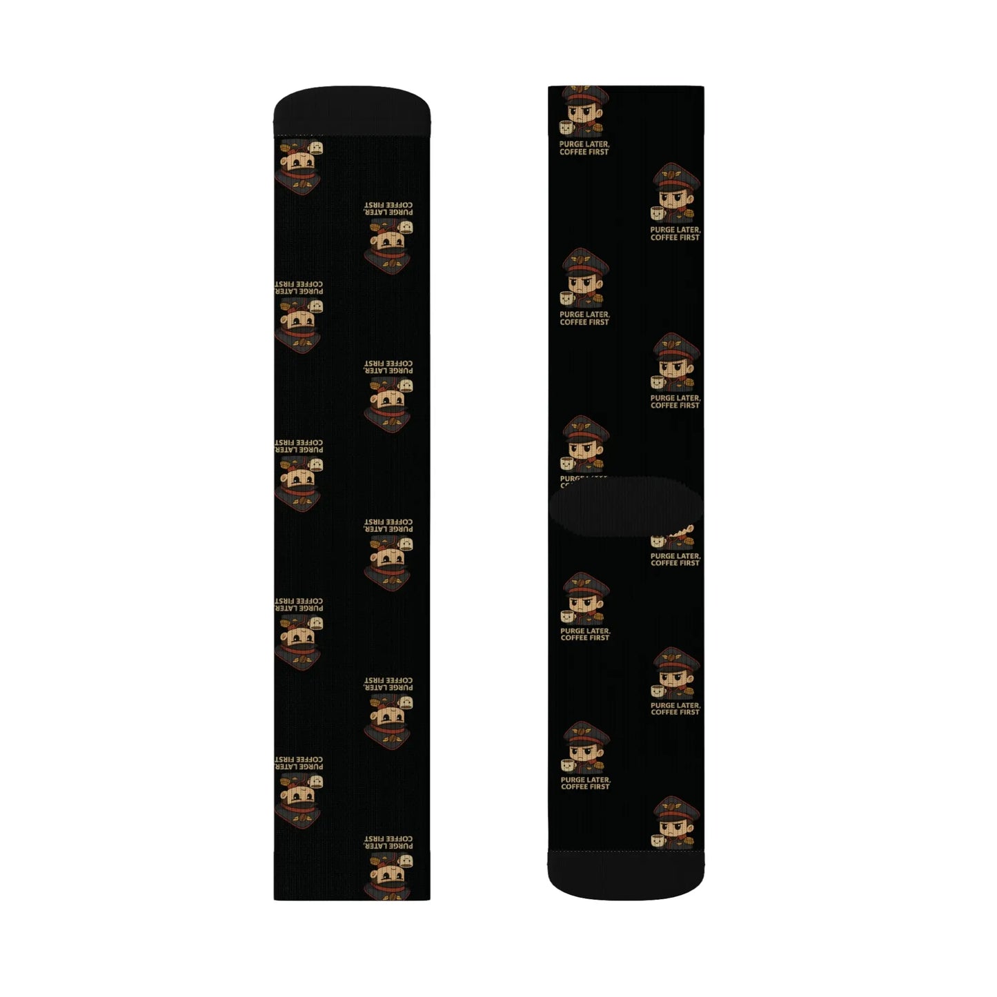 Grimdark Coffee Socks – Purge Later, Coffee First Printify