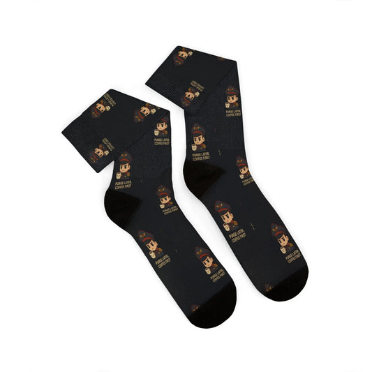 Grimdark Coffee Socks – Purge Later, Coffee First Printify