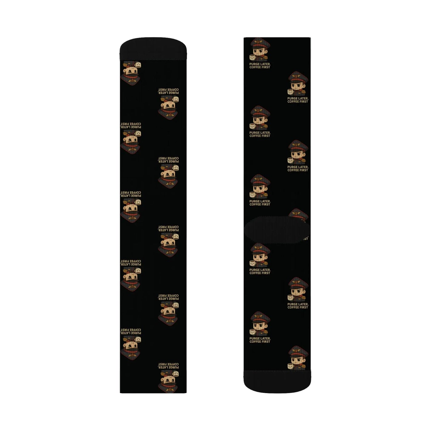 Grimdark Coffee Socks – Purge Later, Coffee First Printify