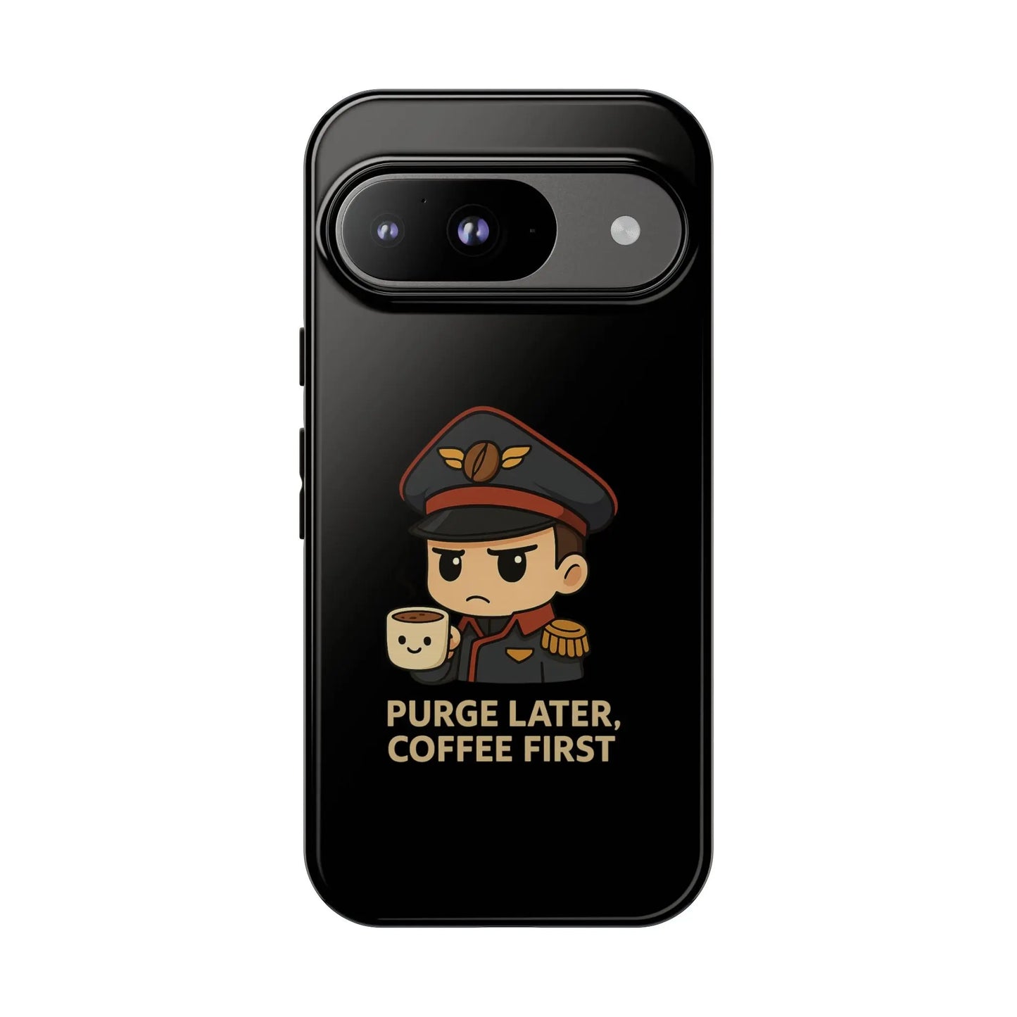 Grimdark Coffee Phone Case – Purge Later, Coffee First Printify