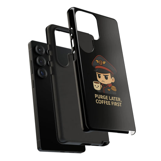 Grimdark Coffee Phone Case – Purge Later, Coffee First Printify