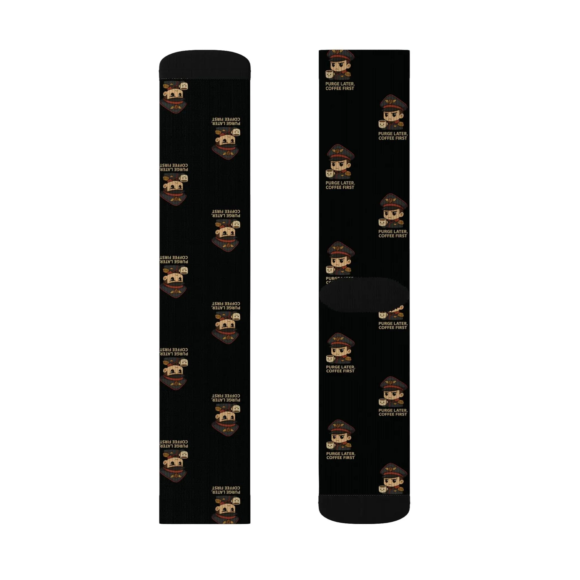 Grimdark Coffee Socks – Purge Later, Coffee First Printify
