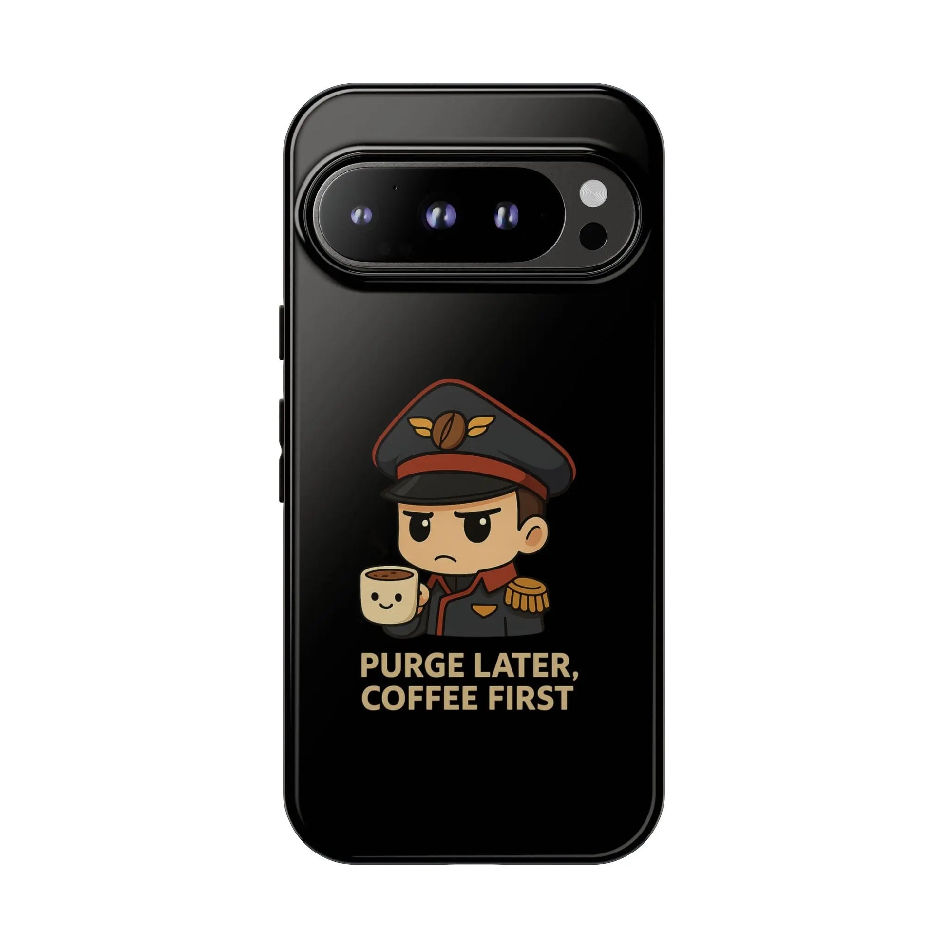 Grimdark Coffee Phone Case – Purge Later, Coffee First Printify