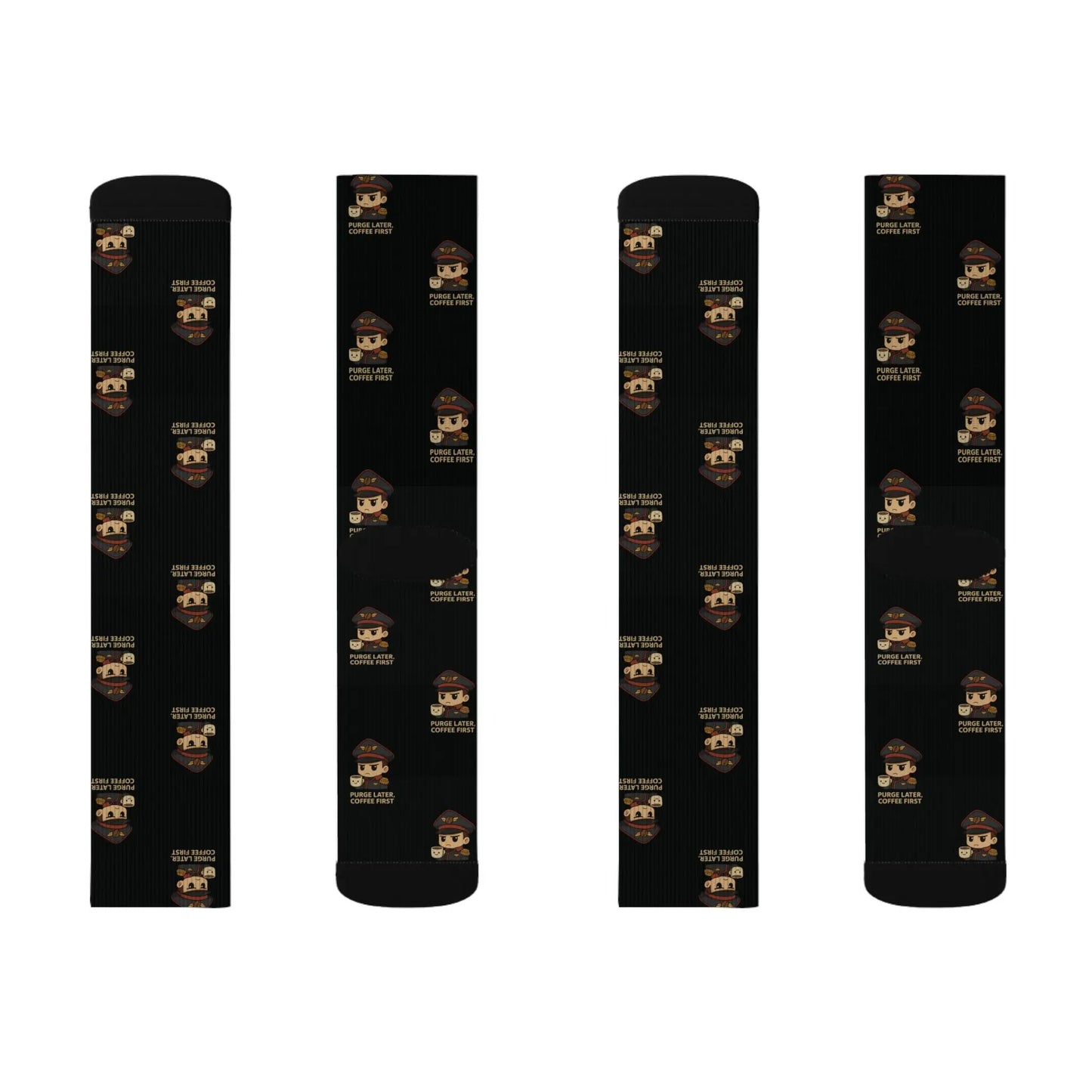 Grimdark Coffee Socks – Purge Later, Coffee First Printify