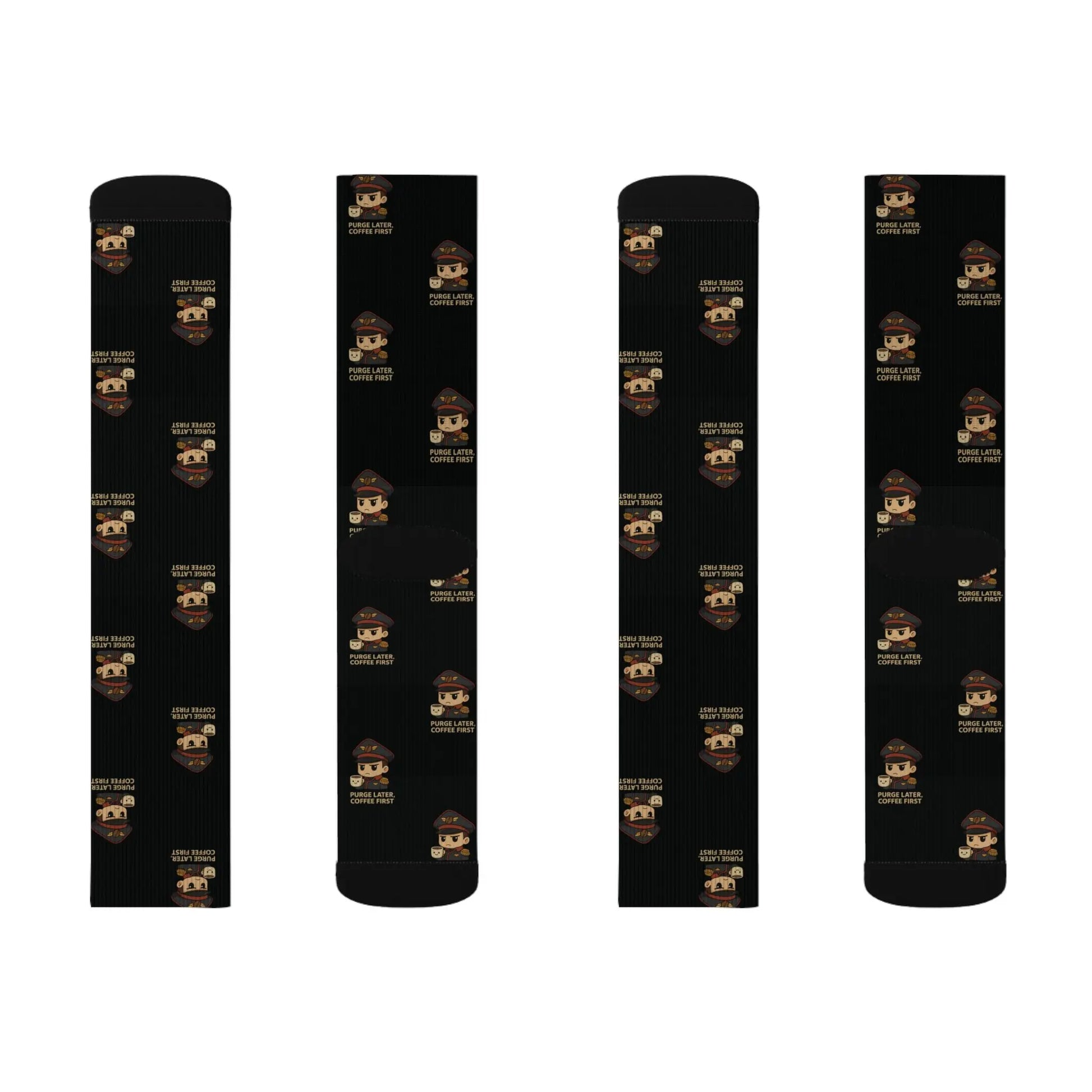 Grimdark Coffee Socks – Purge Later, Coffee First Printify